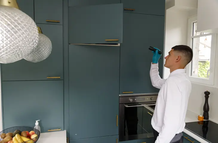 Technicien à la recherche de mites